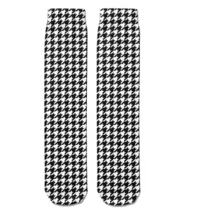 💝 Socks: Houndstooth Black/White