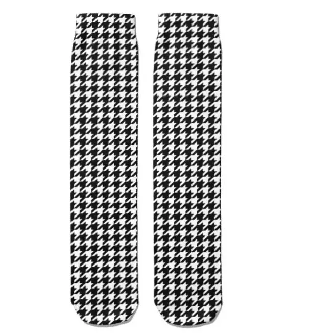 💝 Socks: Houndstooth Black/White