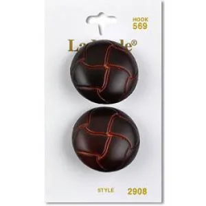 1 1/8" Brown Imitation Leather Buttons | LaMode