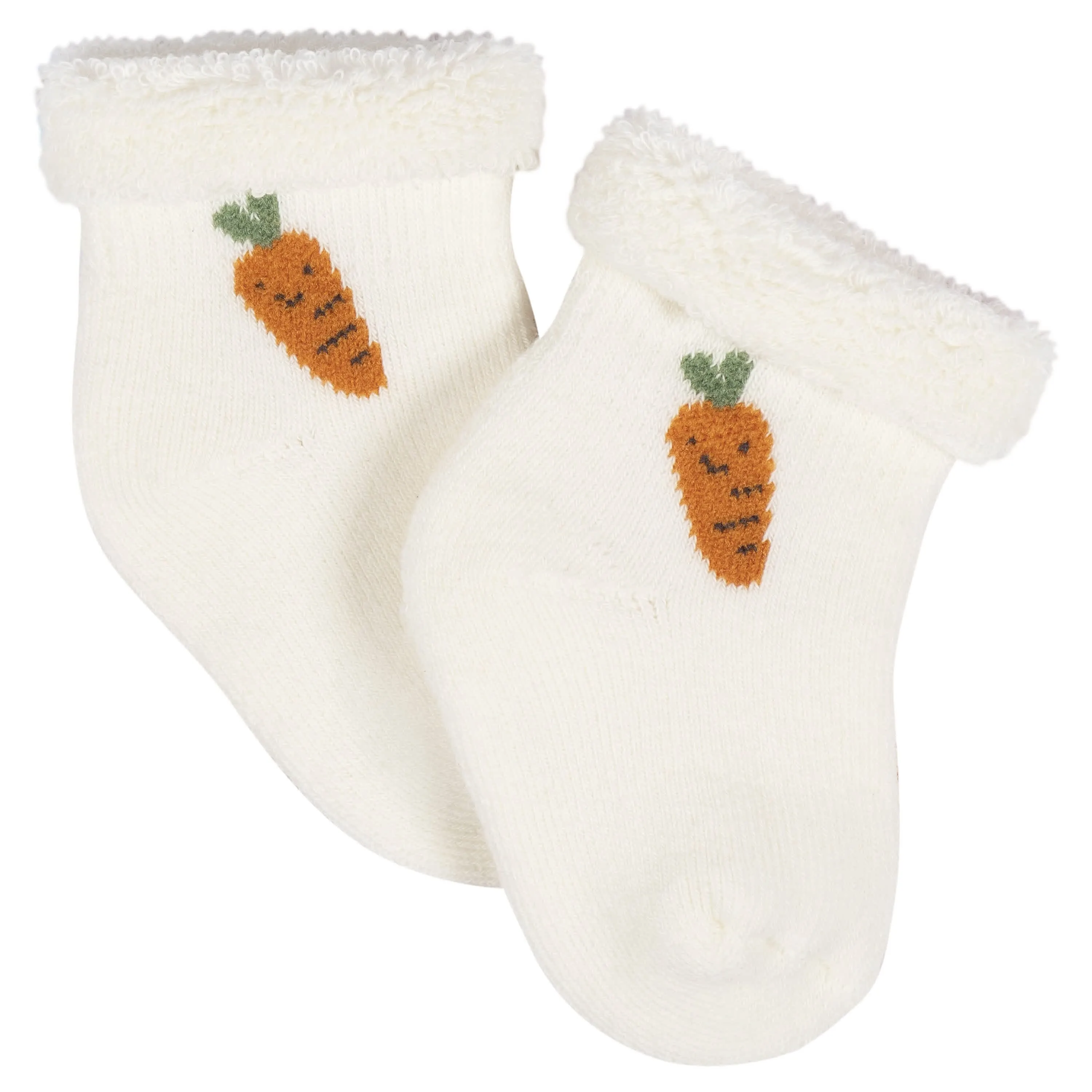 12-Pack Baby Neutral Happy Veggies Terry Wiggle Proof® Socks