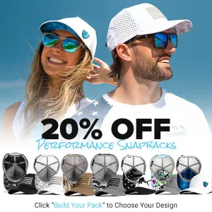 20% OFF PERFORMANCE SNAPBACKS