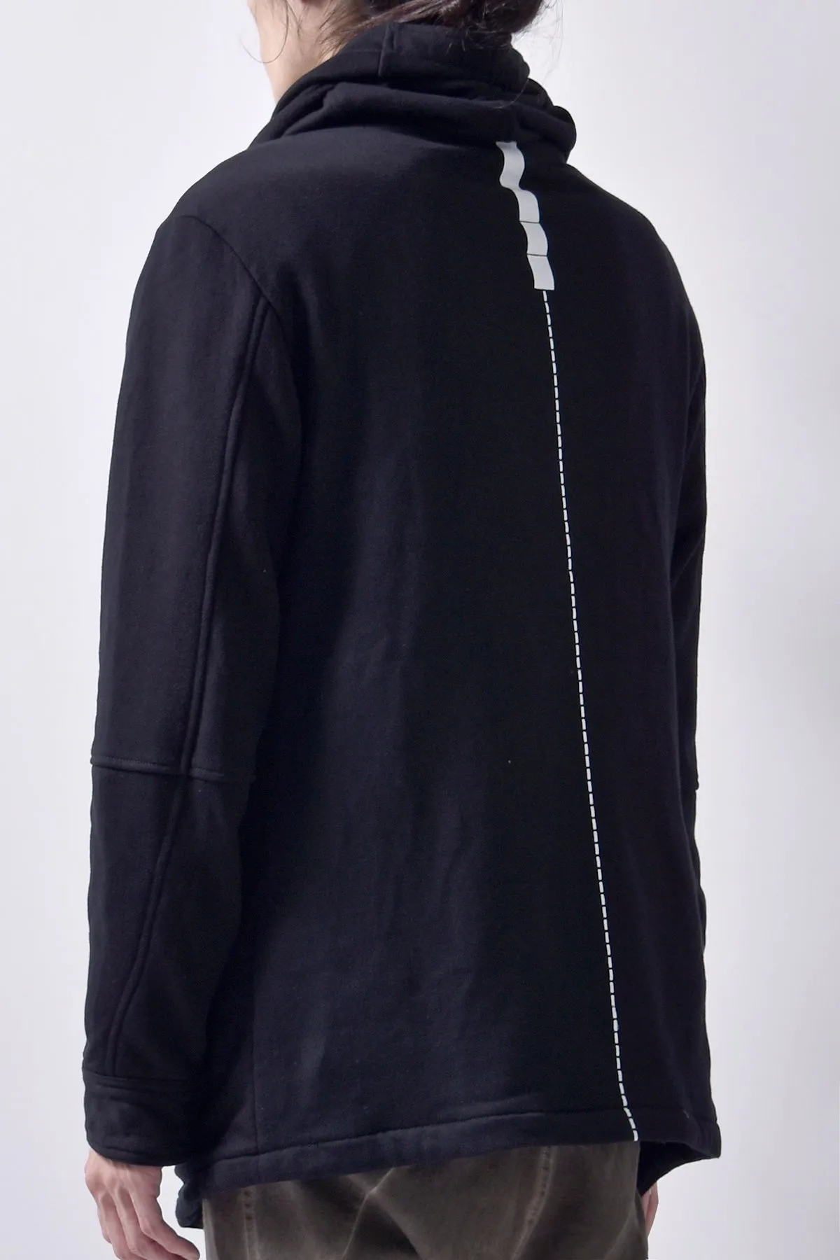 2102-JK04 Hooded Over Fleece Coat Black