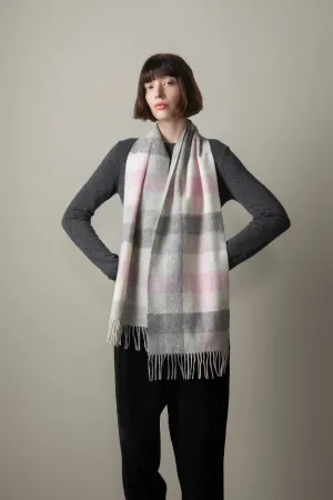 5 Square Check Lambswool Scarf - Cherub