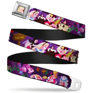 Alice Face Full Color Red Seatbelt Belt - Alice & the Queen of Hearts Scenes Webbing