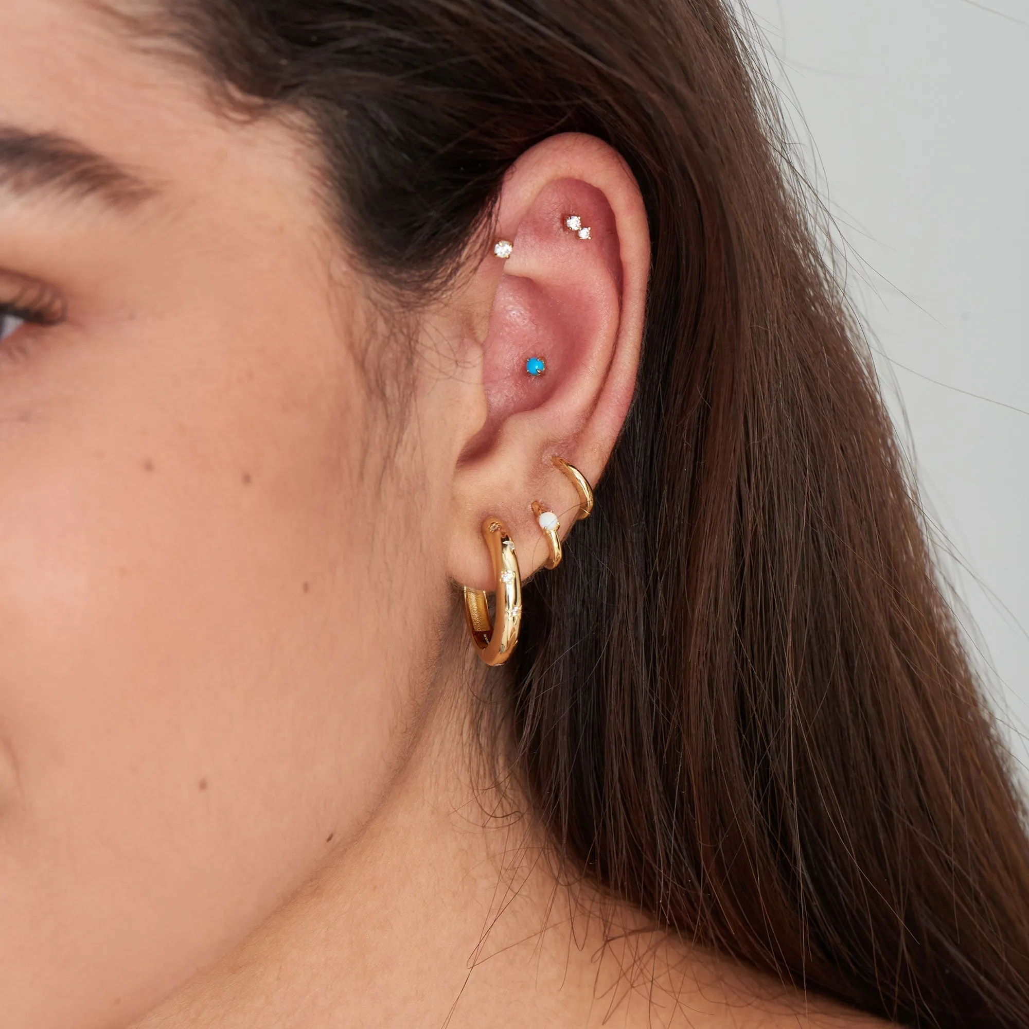 Ania Haie Gold Sparkle Bezel Barbell Single Earring