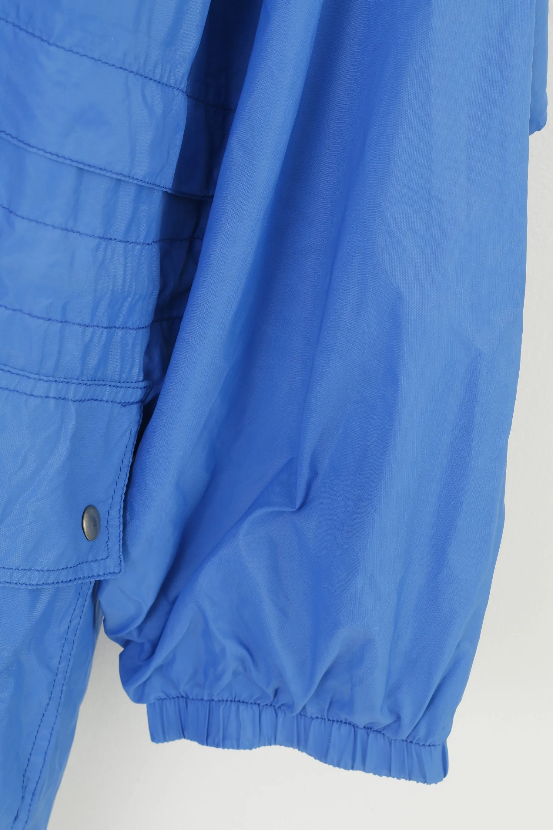 Aqua Guard Men 56-58 XL Jacket Blue Waterptoof Vintage Retractable Hood Full Double Zipper Outwear Top