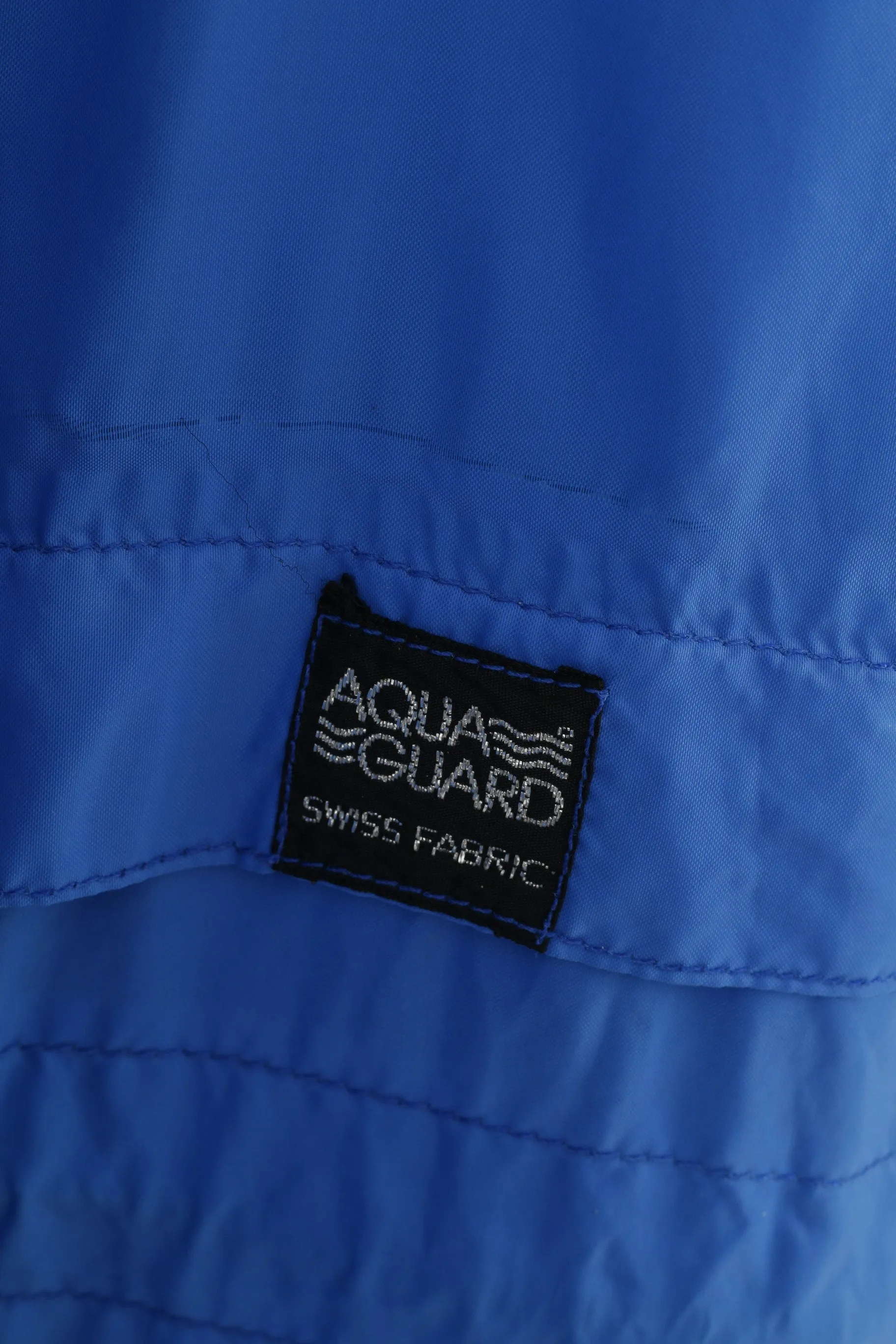 Aqua Guard Men 56-58 XL Jacket Blue Waterptoof Vintage Retractable Hood Full Double Zipper Outwear Top