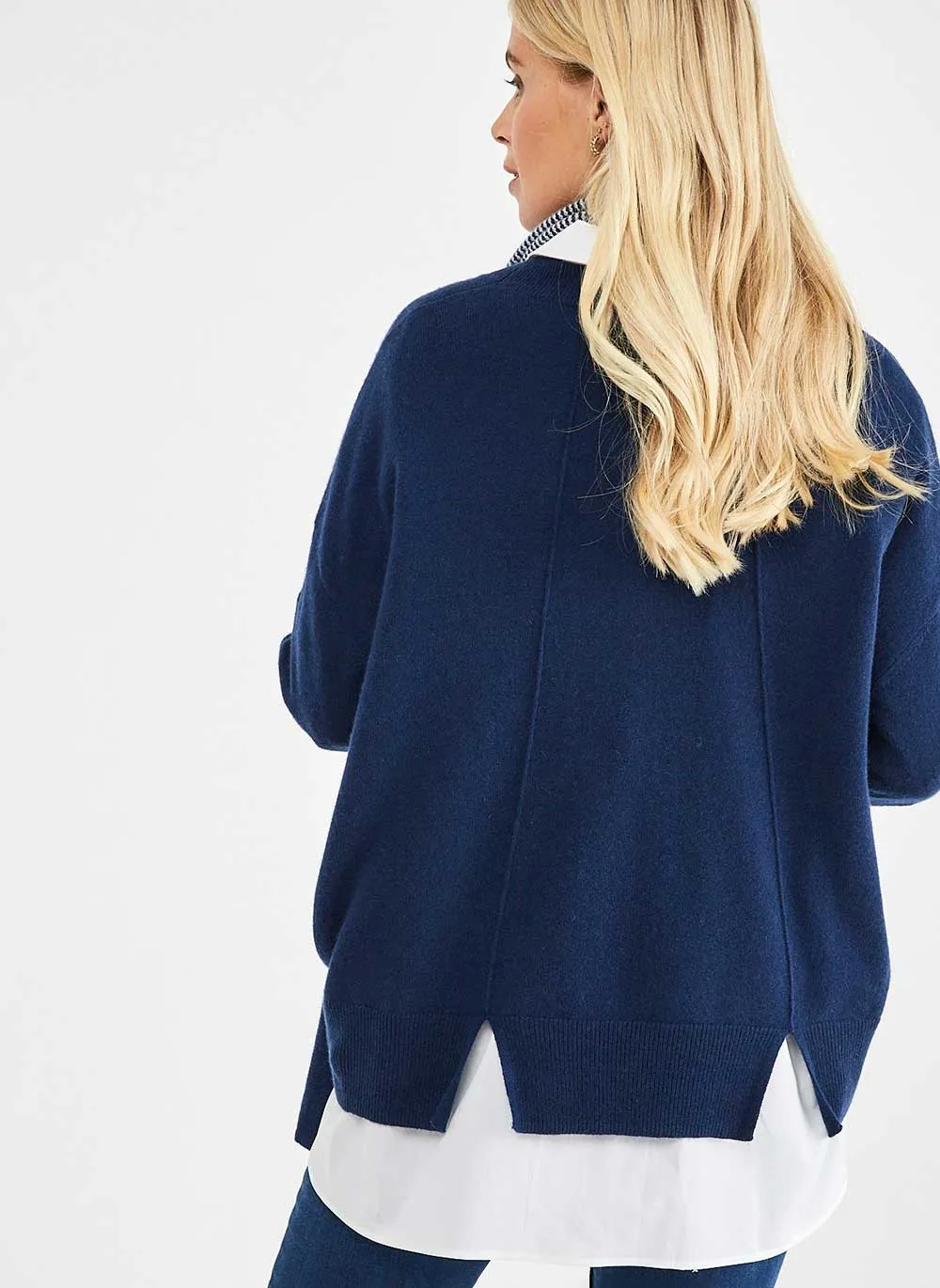 Ava Relaxed Cashmere Jumper - Navy