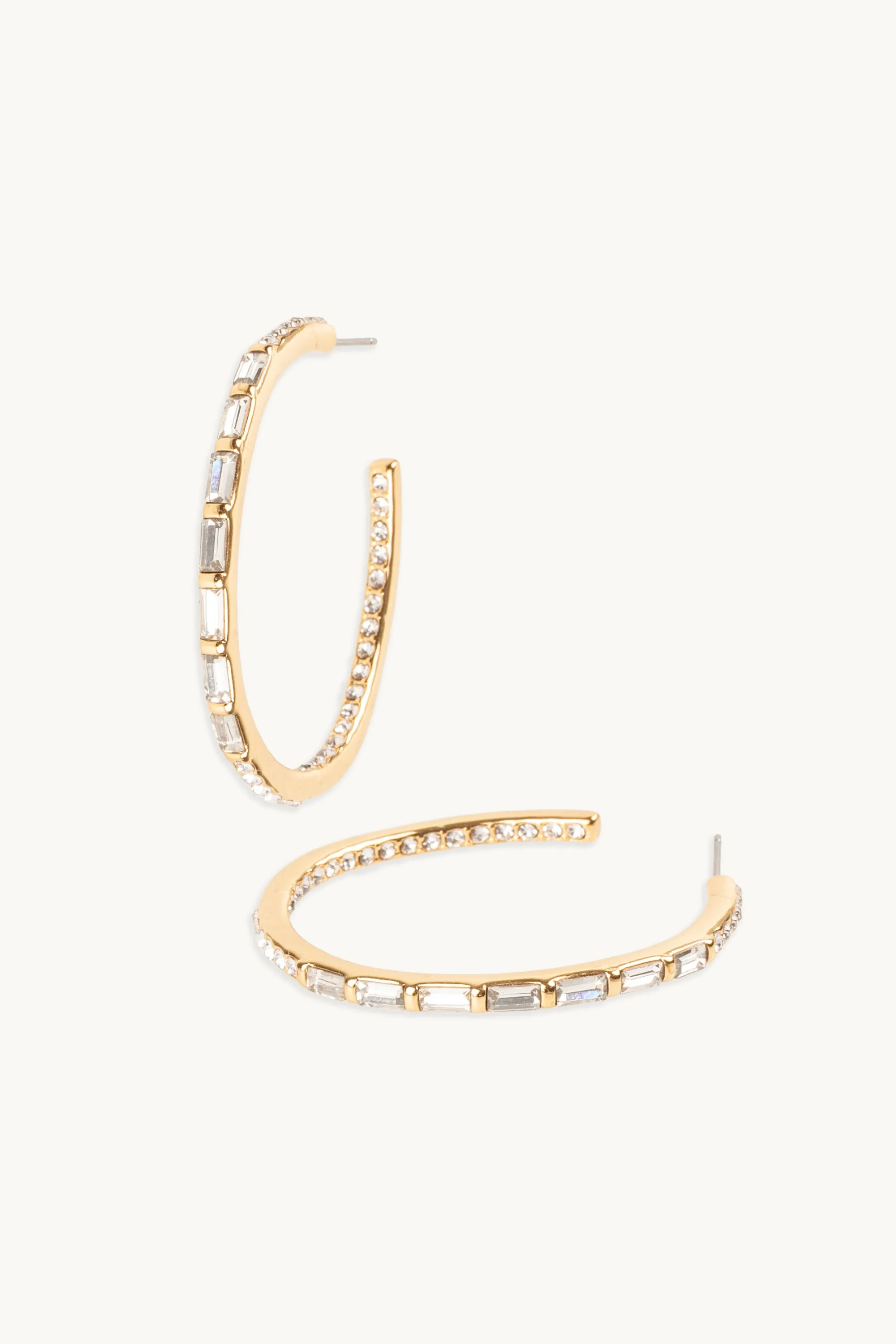 Baguette Crystal Hoop