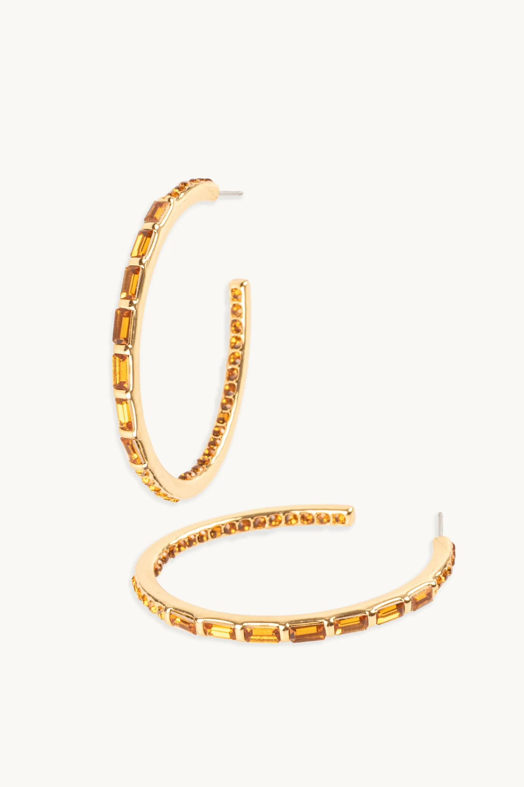 Baguette Crystal Hoop