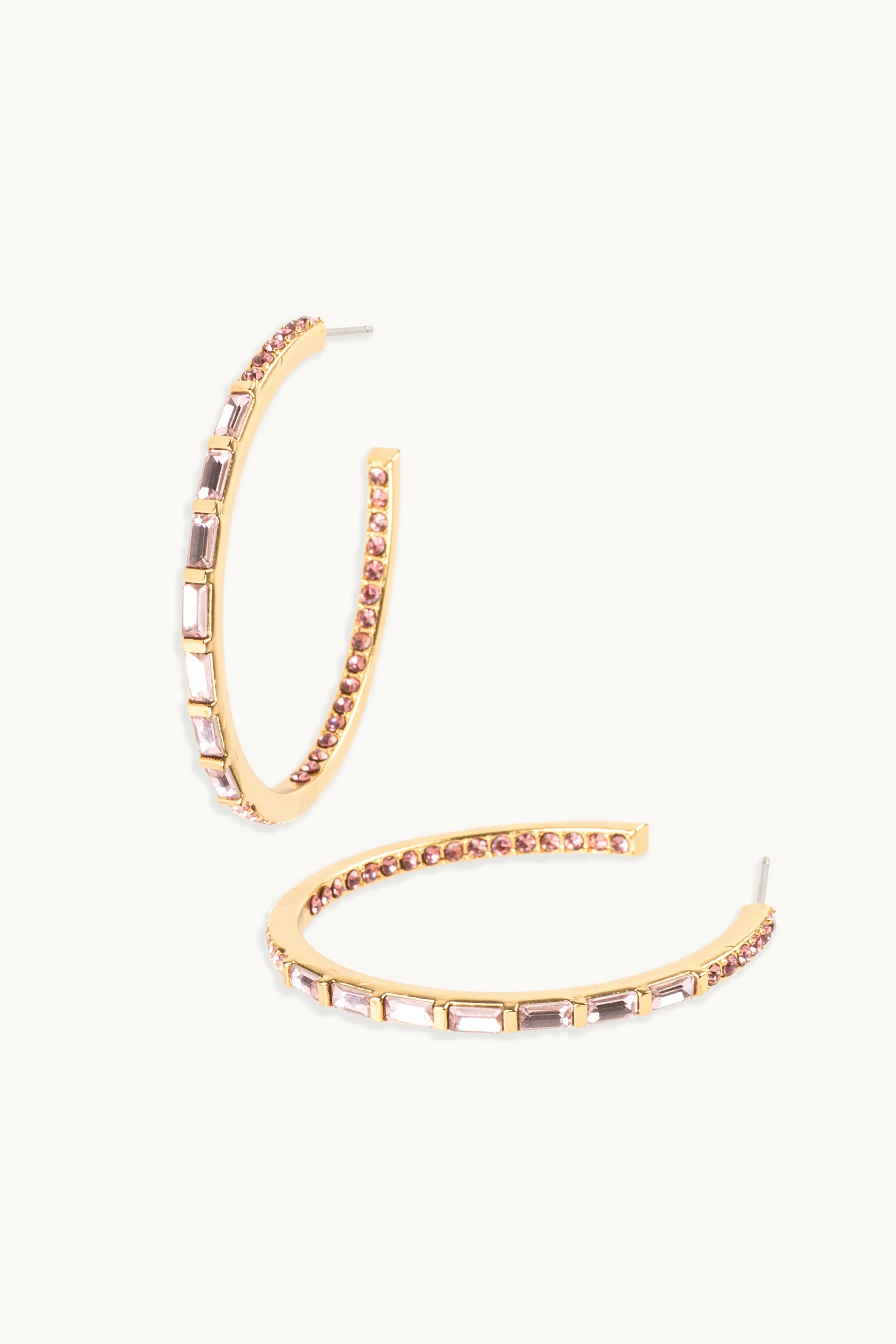 Baguette Crystal Hoop