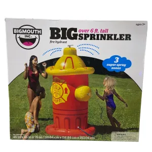 BigMouth Giant Inflatable Fire Hydrant Splash Zone Sprinkler, 76", Red, Yellow