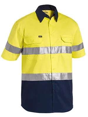 Bisley 3M Taped Two Tone Hi Vis Cool Lightweight Short Sleeve Shirt BS1896