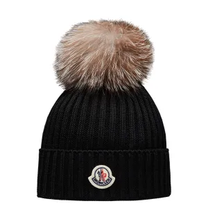 Black Pompom Beanie