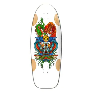 Bull Dog Designs Dragon  WHITE FORMICA 33"x 11.875"x WB 18.5" Skateboard Deck