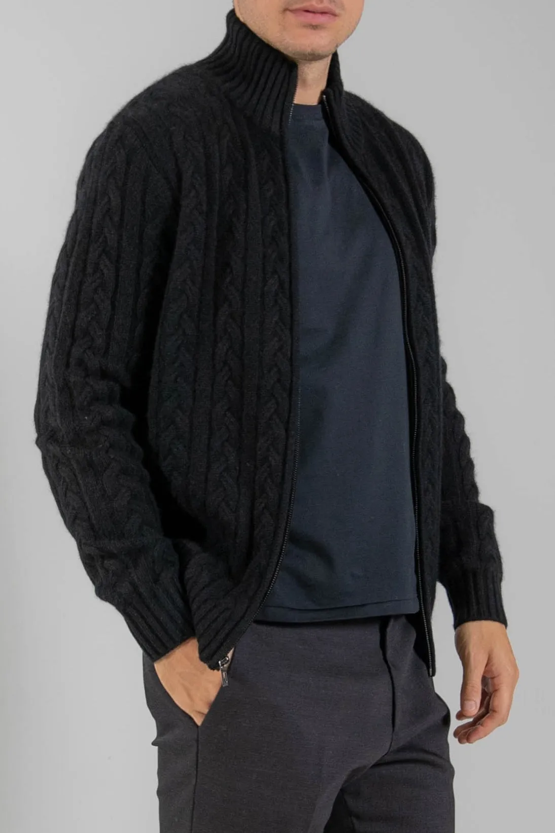 CABLE FULL ZIP CARDIGAN