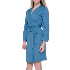 Carman Short Robe - Slate Blue