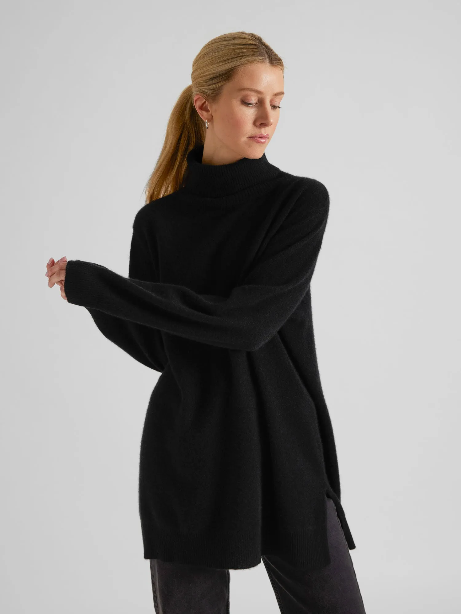 Cashmere sweater "Dagny polo" - Black