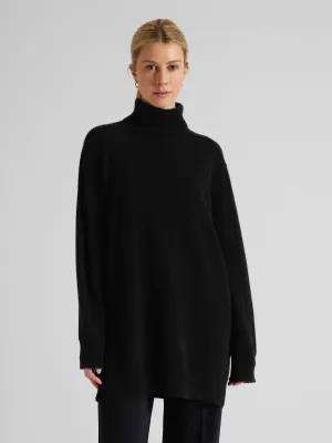 Cashmere sweater "Dagny polo" - Black