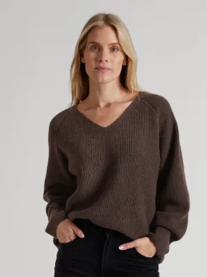 Cashmere sweater "Maya" - dark brown