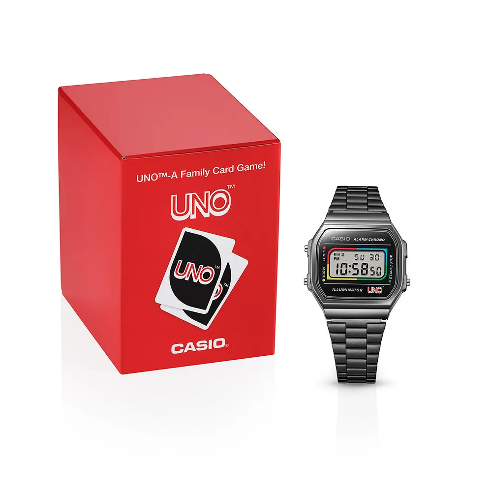 Casio Vintage A168WEUC-1A UNO Collaboration Limited Edition