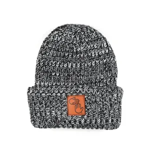 Chunky Knit Beanie - Black/Natural