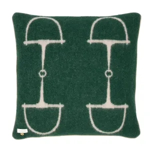 CLASSIC BIT CUSHION NZ WOOL 60X60 CM FOREST GREEN.