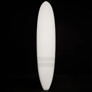 Classic Longboard  7'10" - Matte White & Grey Stripe