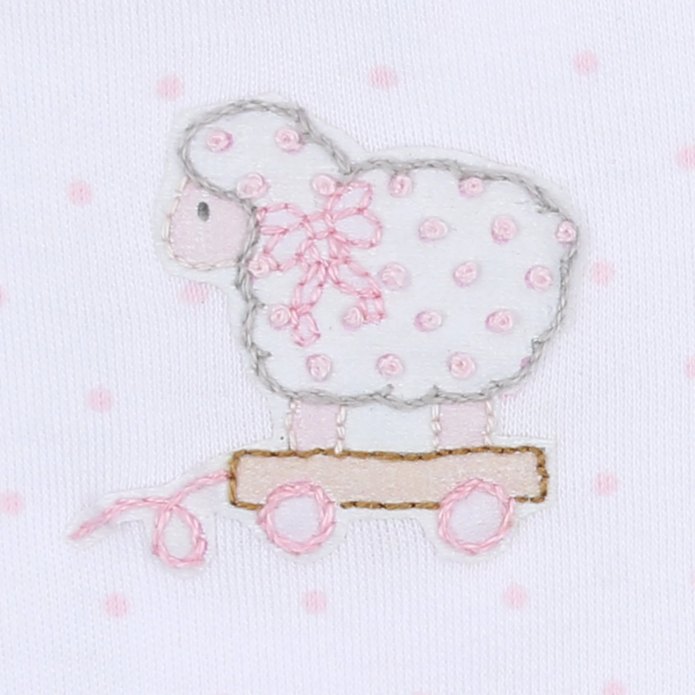 Darling Lambs Embroidered Receiving Blanket | Pink