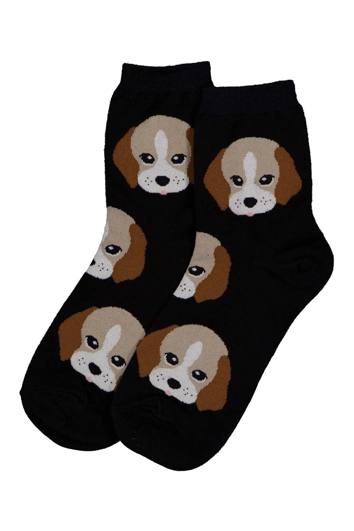 Dog Faces Socks Black Beagle