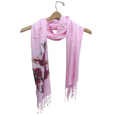 Embellished Scarf Pink