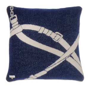 HALTER CUSHION NZ WOOL 60X60 CM NAVY.