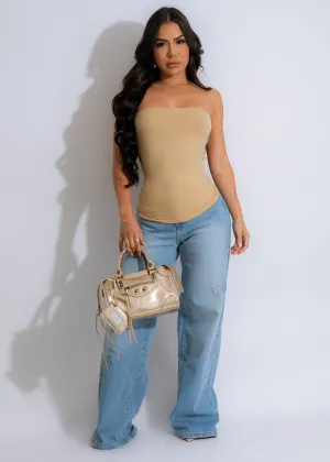 Just Like Body Ribbed Top Nude