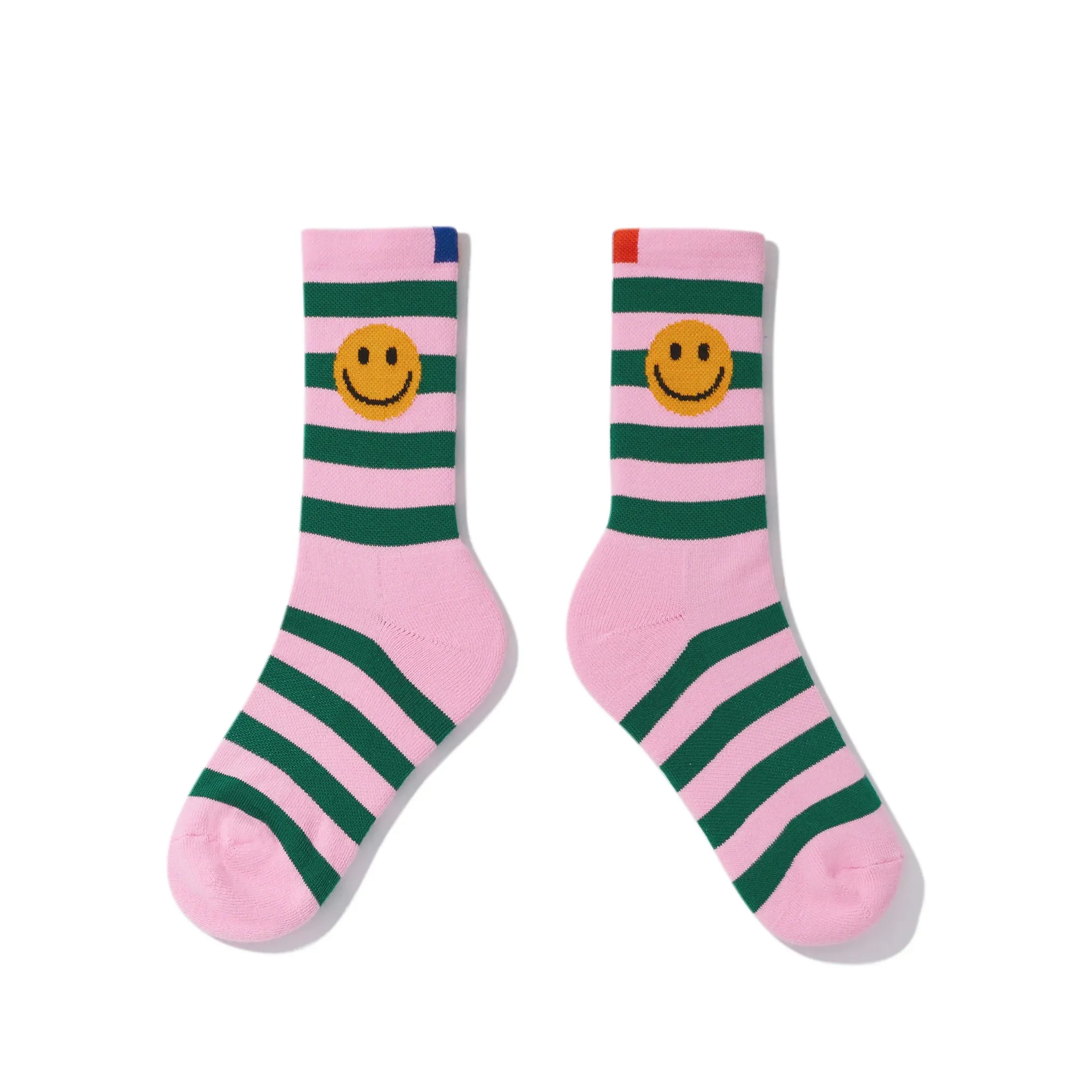 KULE~ socks -Azzuro clouds, pink green rugby stripe w smile face, white/poppy tennis.