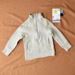 Light Boiled Wool Half-Zip Sweater - Pale Grey (4-5y) *PRE-LOVED/YOU MEND IT!