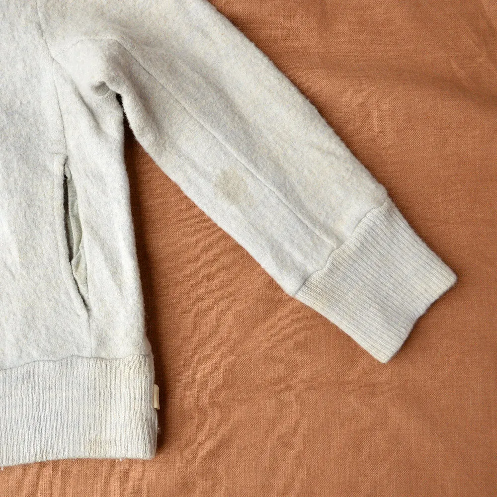 Light Boiled Wool Half-Zip Sweater - Pale Grey (4-5y) *PRE-LOVED/YOU MEND IT!