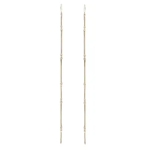 Long Gold Cast Line Earrings