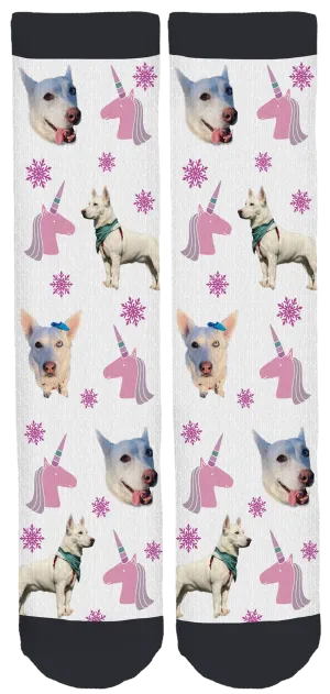 Luna the UniDog Crew Socks