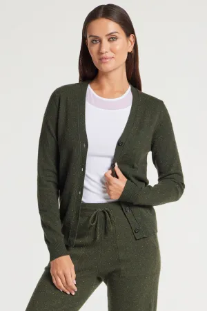 Missy Cashmere Cardigan in Army Green