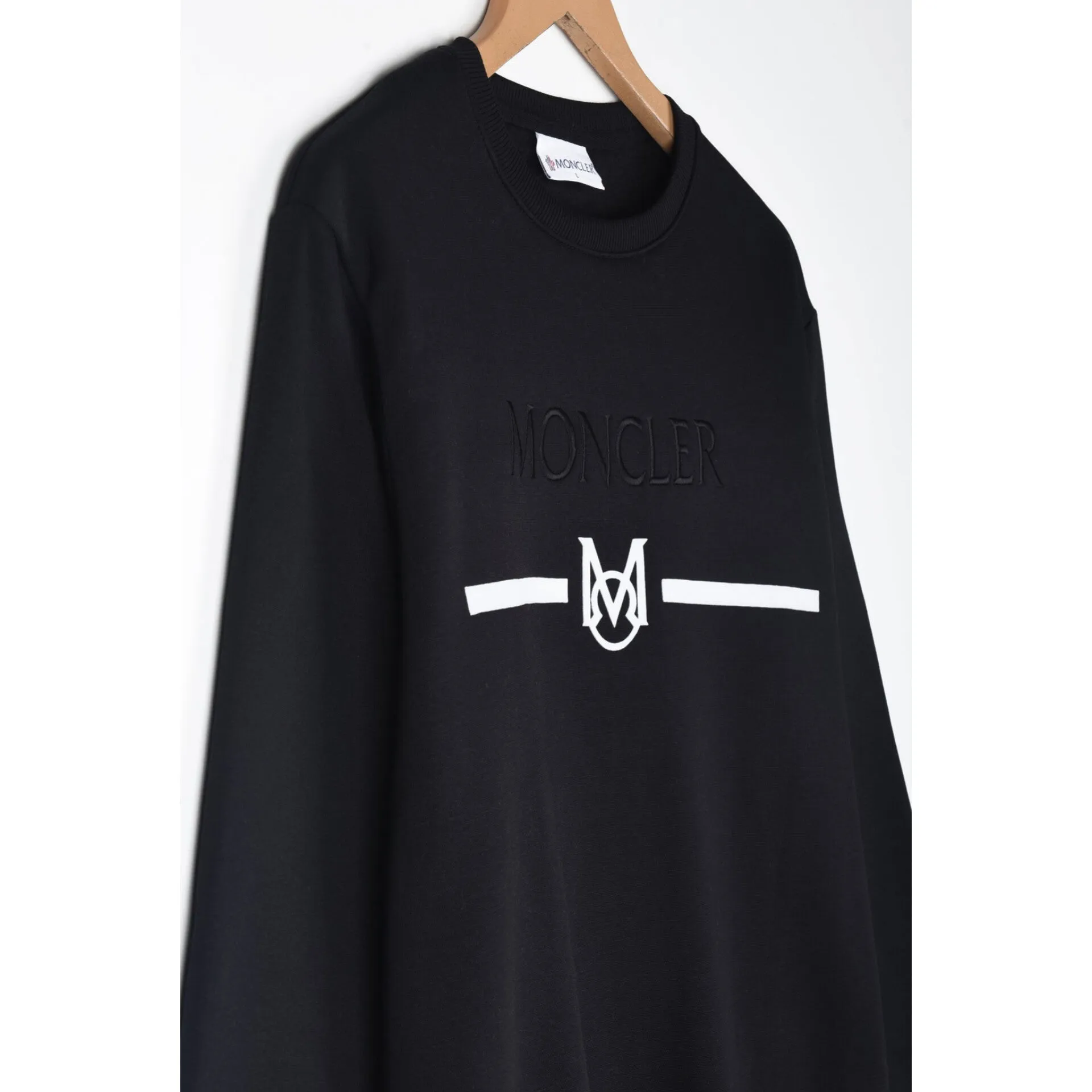 MO - Men 'Black' Moncler Hybrid Logo Fleece Sweatshirt MO662