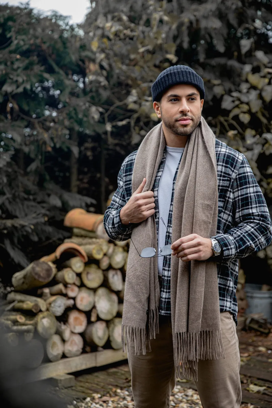 Mountain Brown Oversized Cashmere Shawl