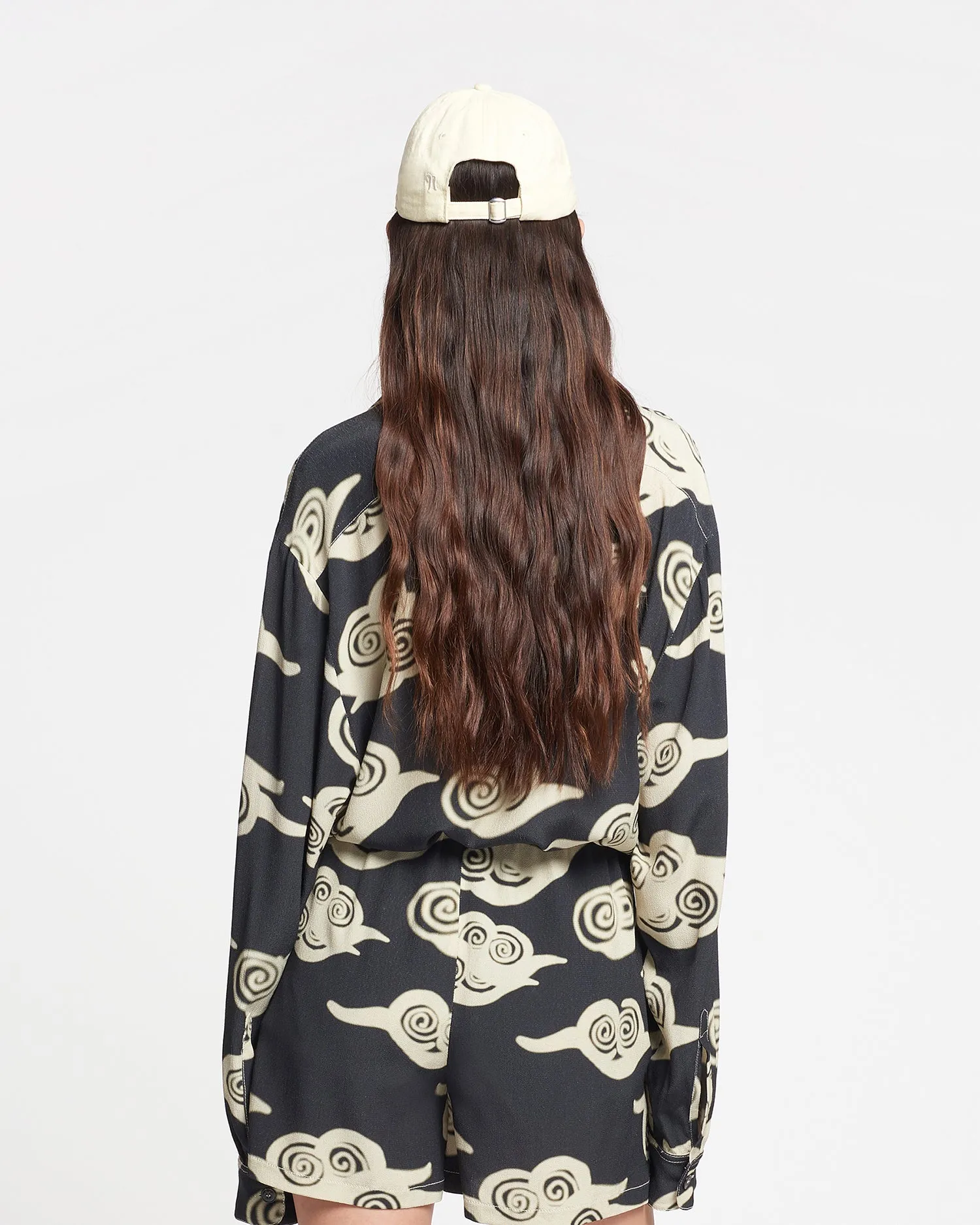 Nerissa - Printed Crepe Shirt - Cloud Black/Creme