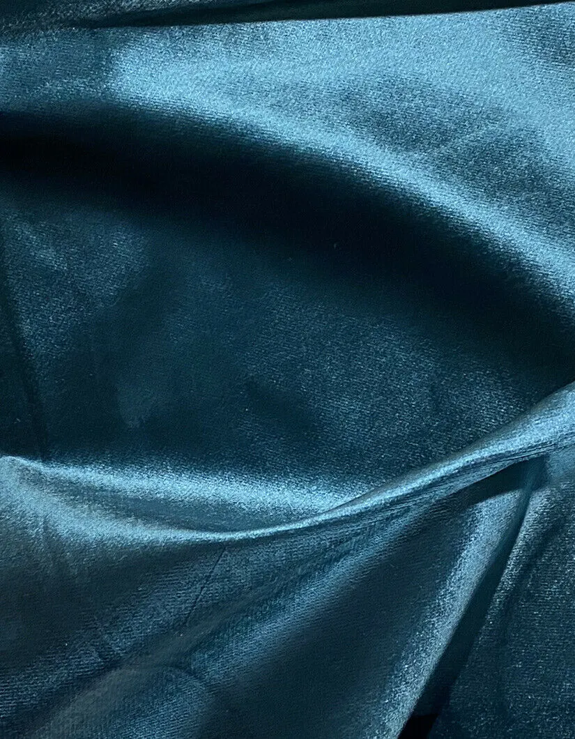 NEW Lady Ximena Designer Made In Belgium Upholstery Velvet Fabric - Teal Blue- Peacock