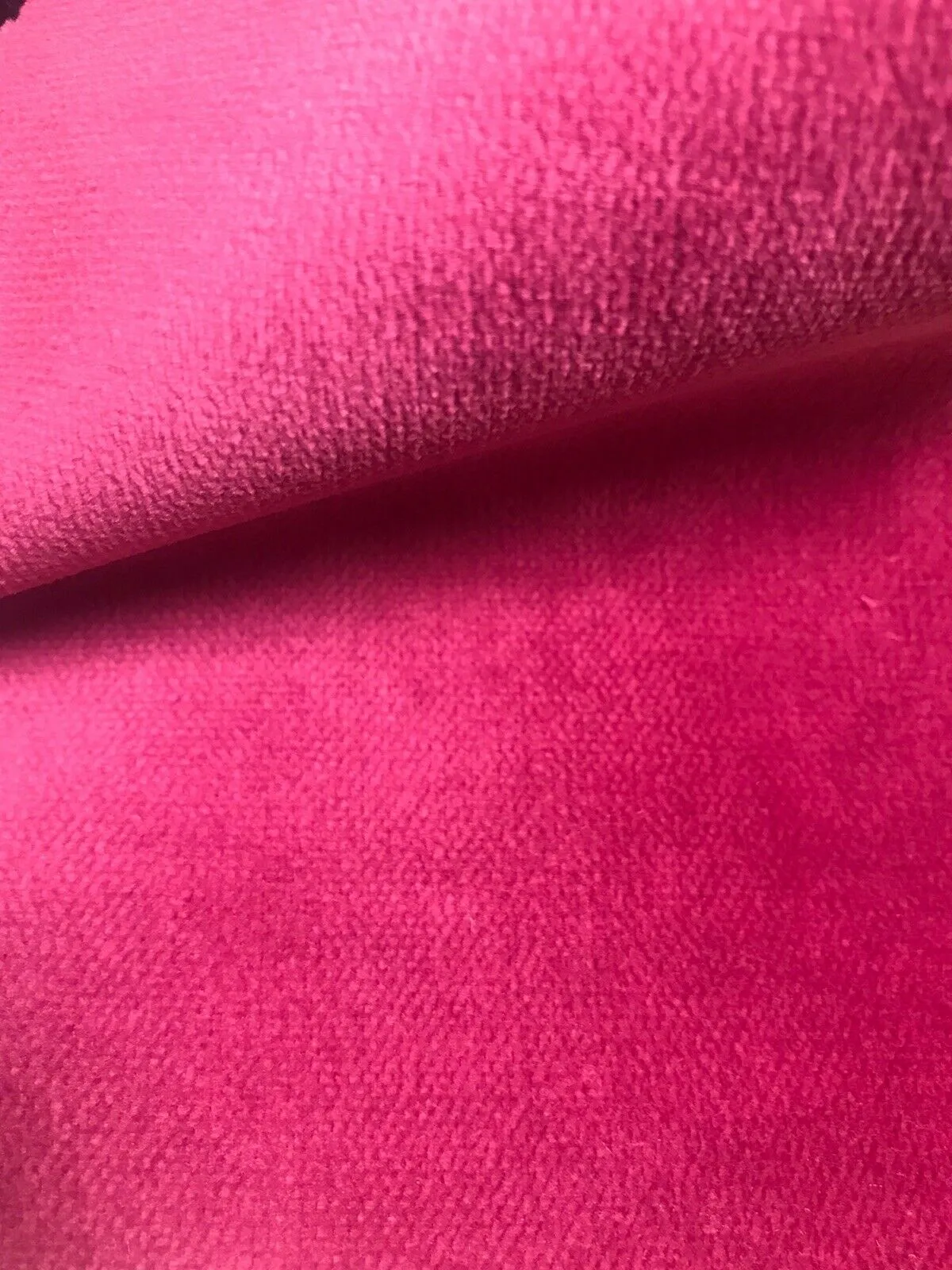 NEW Prince Burgess Designer Soft Velvet Upholstery Fabric - Fuchsia Hot Pink- By The Yard