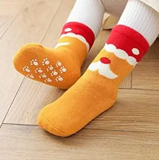 Non-Skid Christmas Themed Socks for Kids - Ages (6 mo.-1yr & 1 to 2yr)