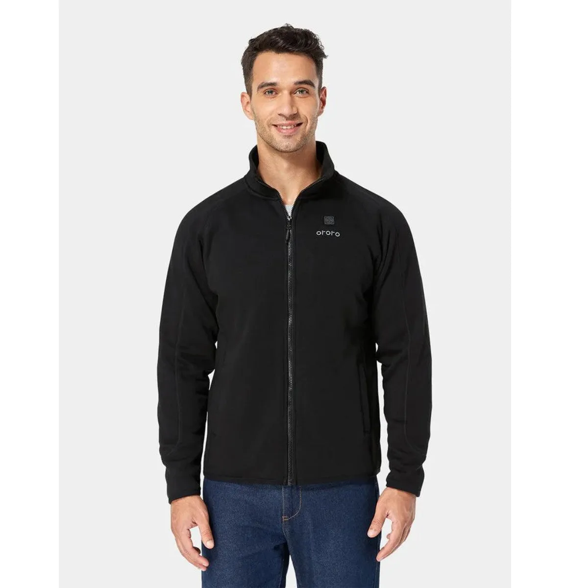 Ororo Mens 3 Zone Fleece Heated Jacket - Black