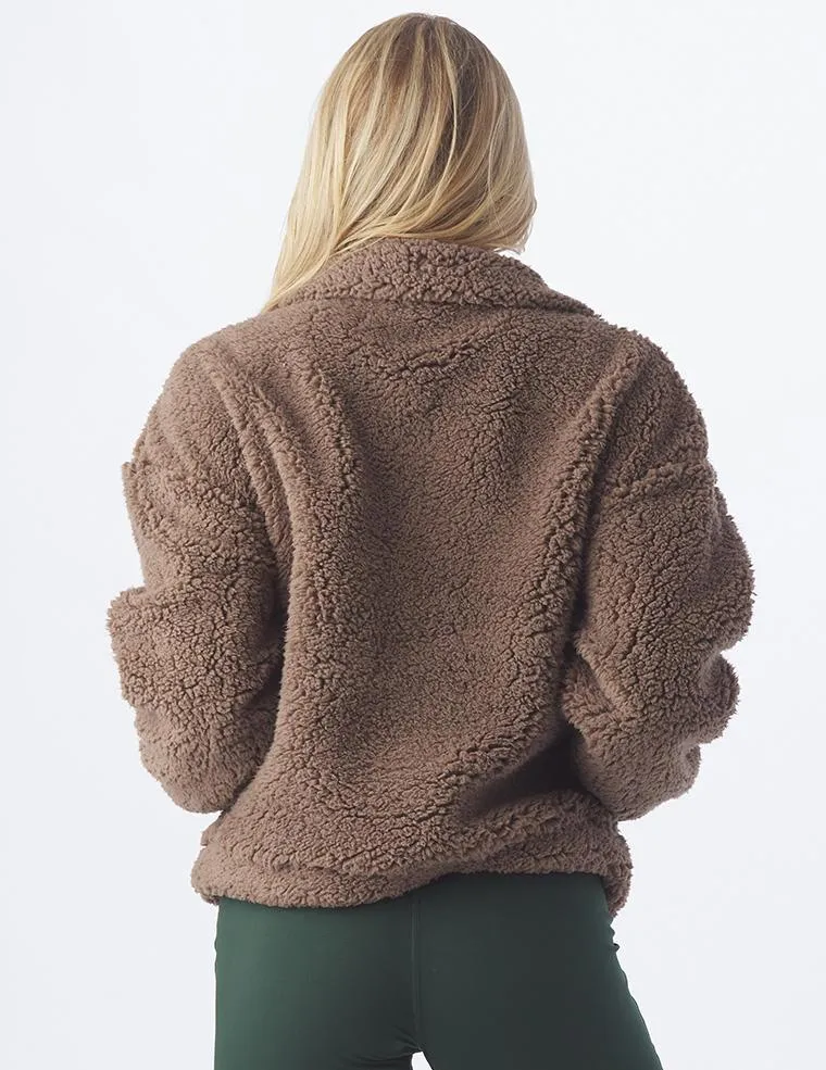 Sherpa Quarter Zip: Mocha