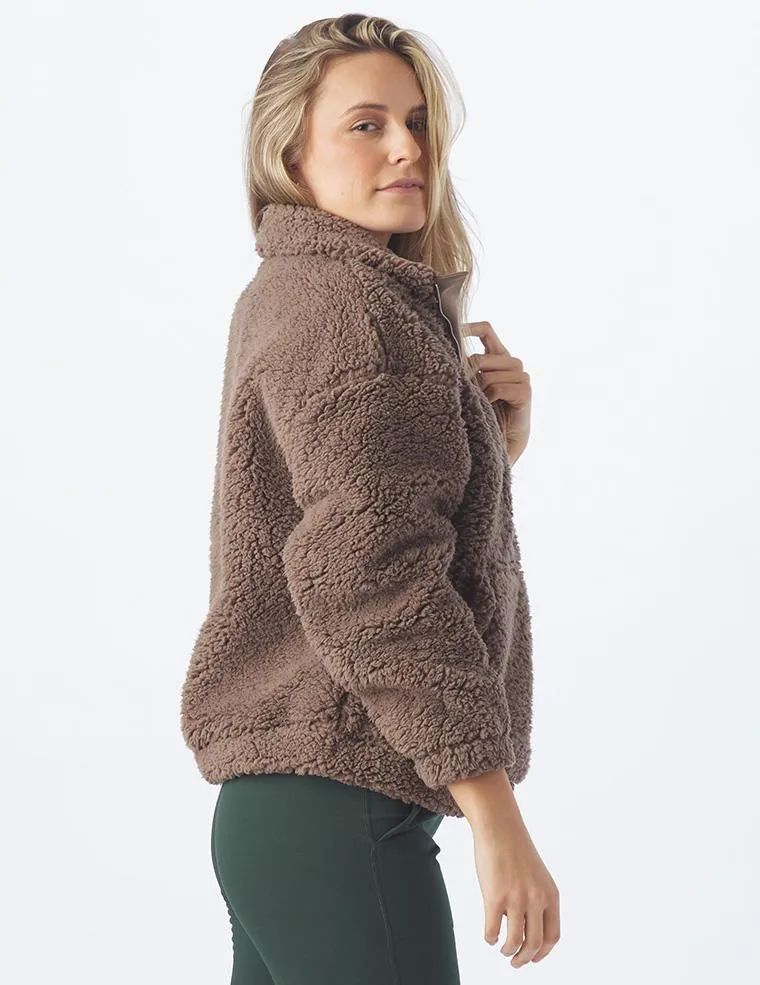 Sherpa Quarter Zip: Mocha