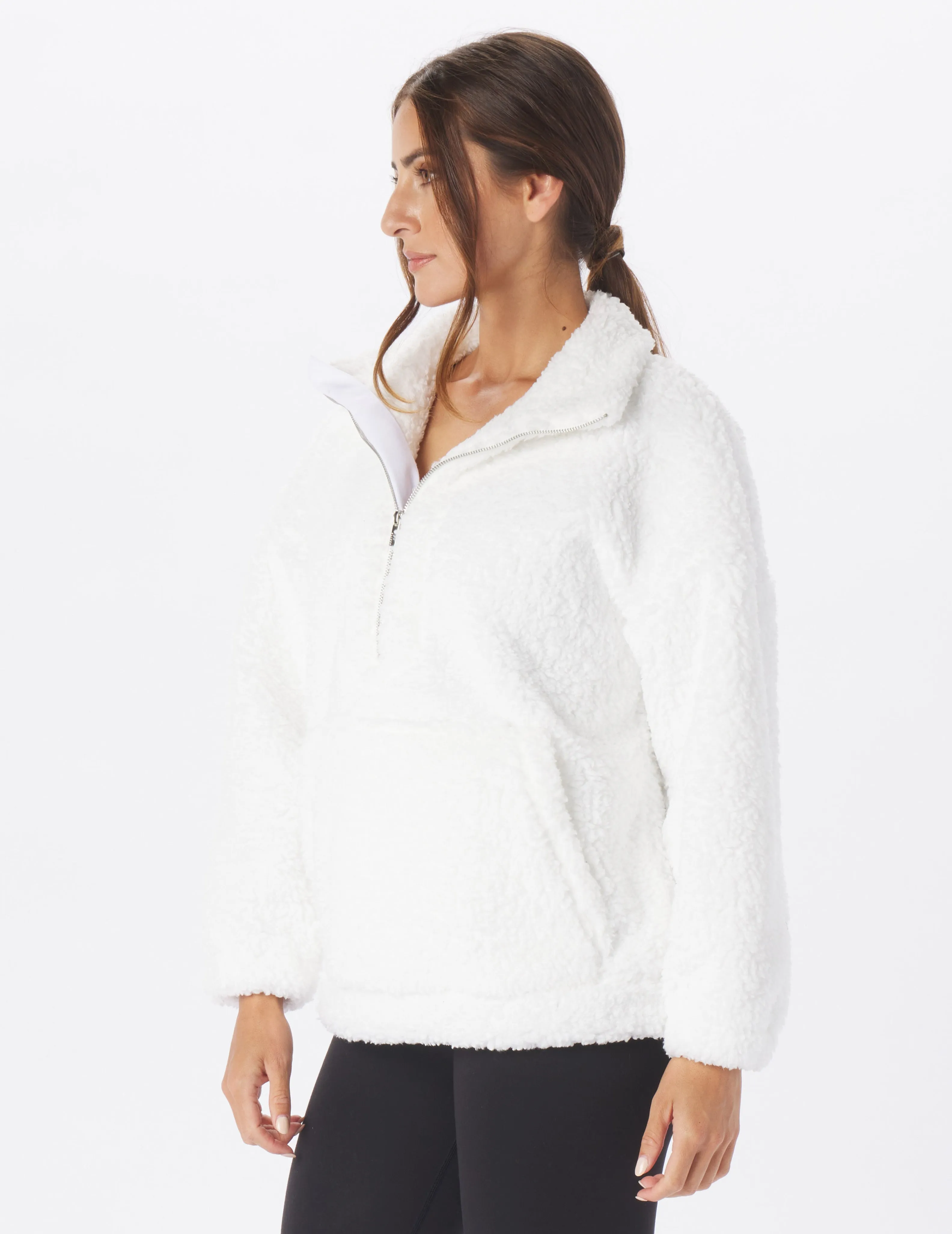 Sherpa Quarter Zip: White