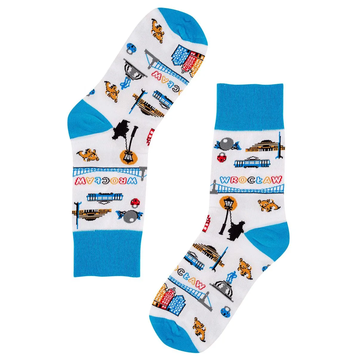 Socks with characteristic of Wrocław - Blue & White